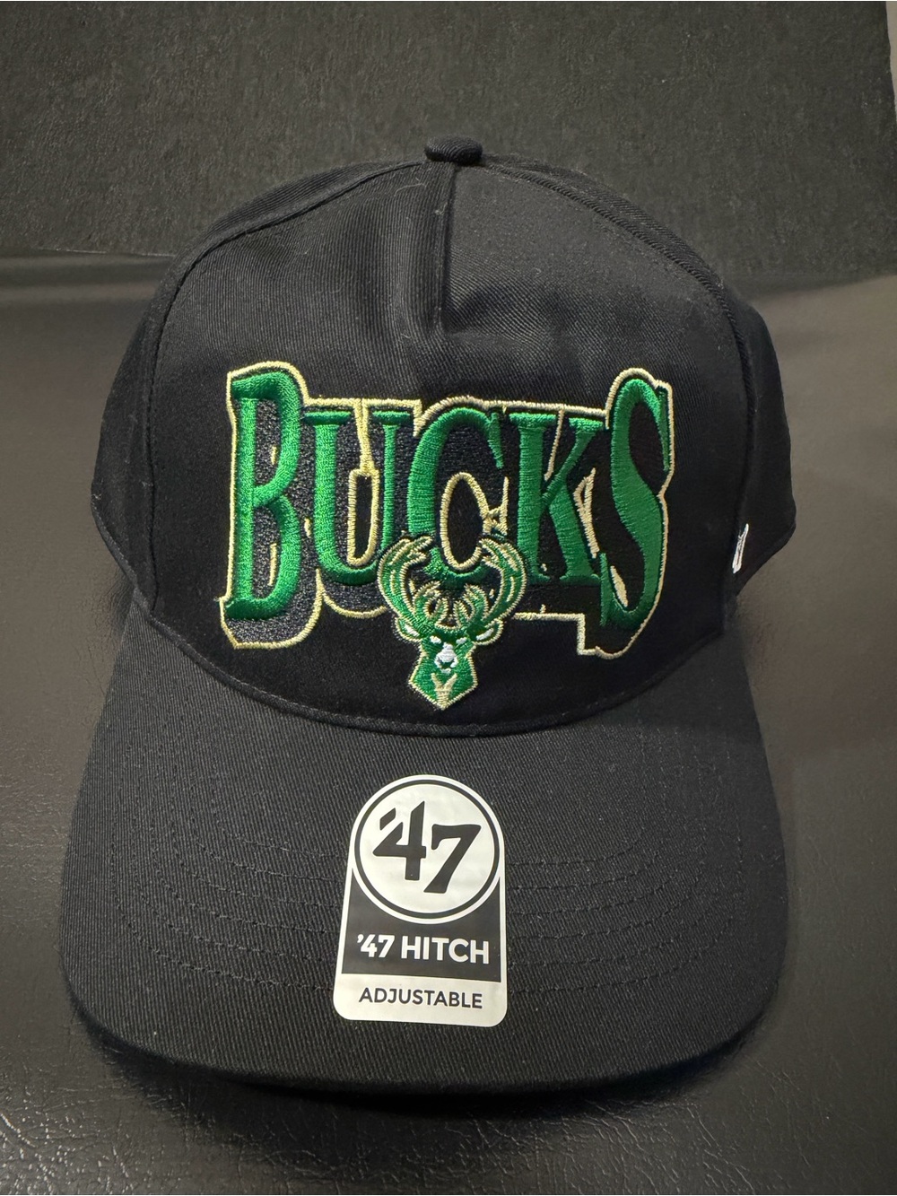 '47 Milwaukee Bucks Black & Green Snapback Hat
